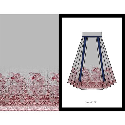 数码印花马面裙面料